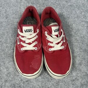 Vans Atwood Low Sneakers Youth 2.0 Red Canvas Lace Up Skate Shoes